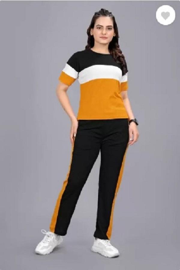 Stylish Yellow 2pc women track suit