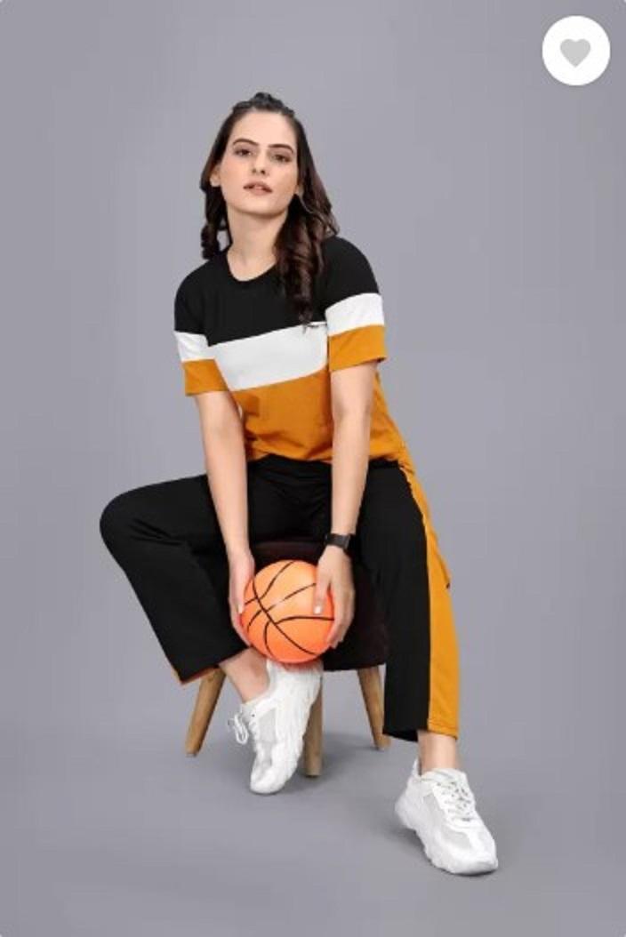 Stylish Yellow 2pc women track suit