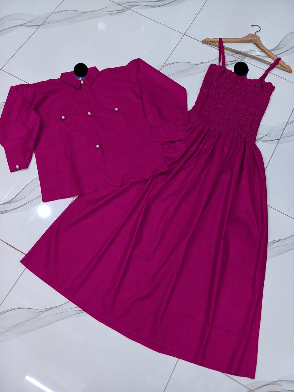 Kaaj Button Coati with Gazer Romper Frock