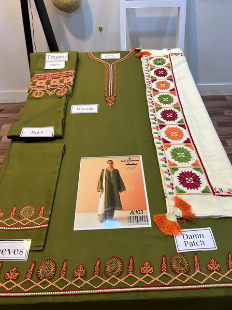 3pc embroided winter collection suit